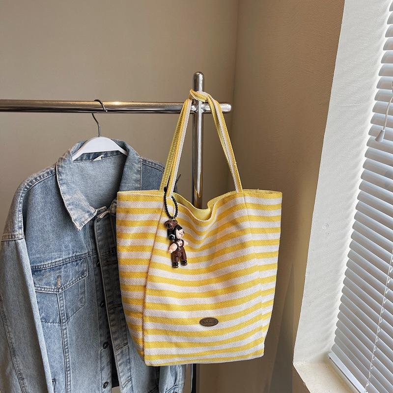 

Striped Canvas Tote Bag, Oversized Shoulder Bag, Navy Beach Bag, Boho Hobo Bag, Retro summer Top Handle bag for women, Casual Tote Bag