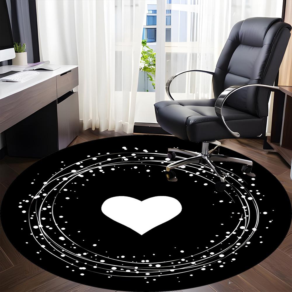 1PC Love Sparkle Office Round Area Rug, Mat Suitable ForOffice, Under Office Chairs Bedroom Living Room Home Decor, Room Deco