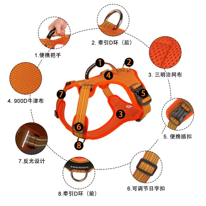 Adjustable Dog Harness With Leash Large Dogs Anti-Pull Chest Vest Lead Oxford Fabric S M L XL Sizes