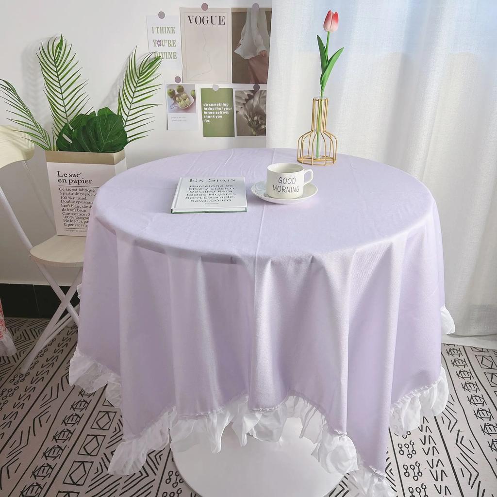 Round Table Cloth Lace Decorative for Picnic Party Tablecloth Dirt Resistant Simple Hot Sale Table-cover Home Textile Fashion