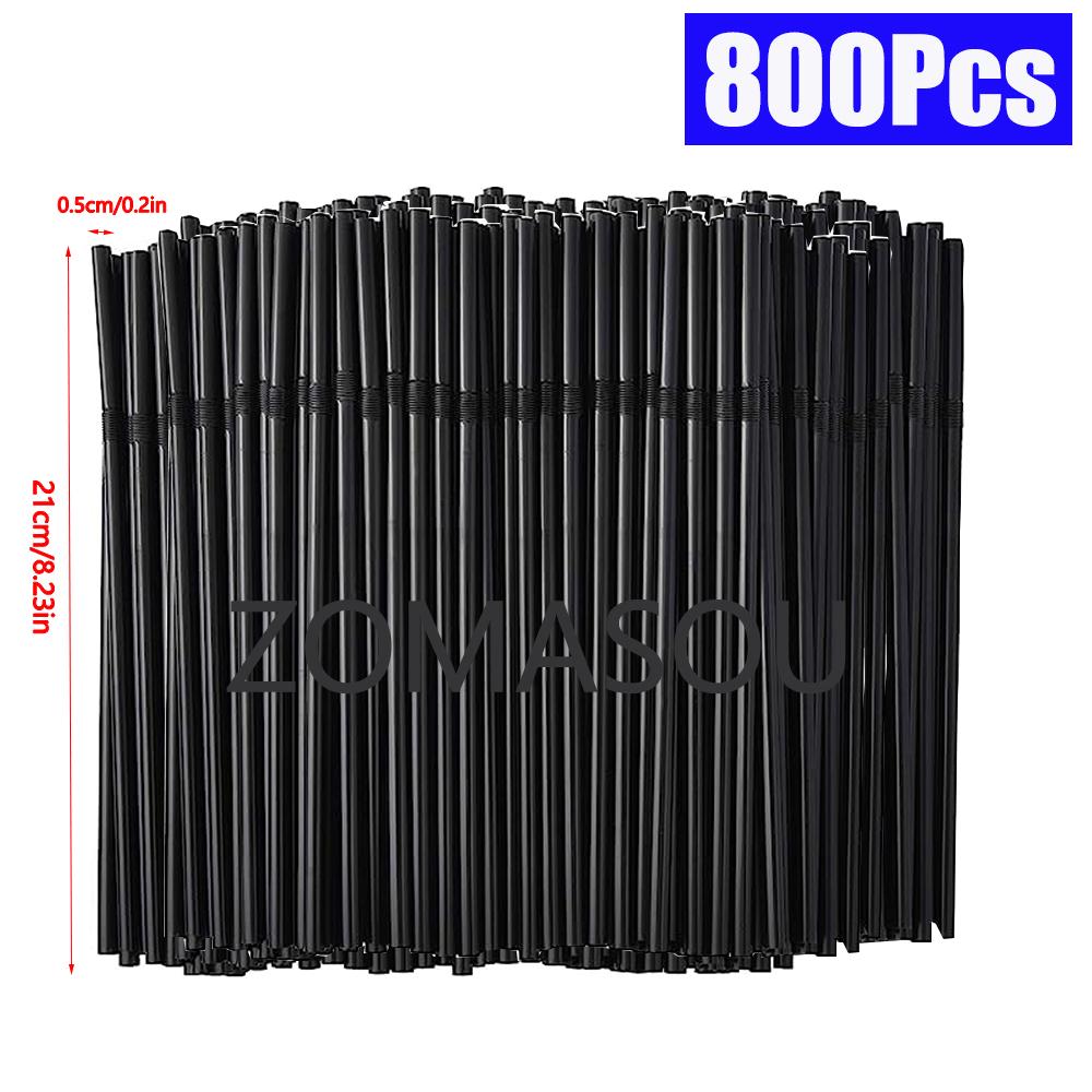 50,3000Pcs Black Drinking Straws Cocktail rietjes, Milk Tea Bar Party Wedding Kitchen Home Accessories Beverage Straw Wholesale
