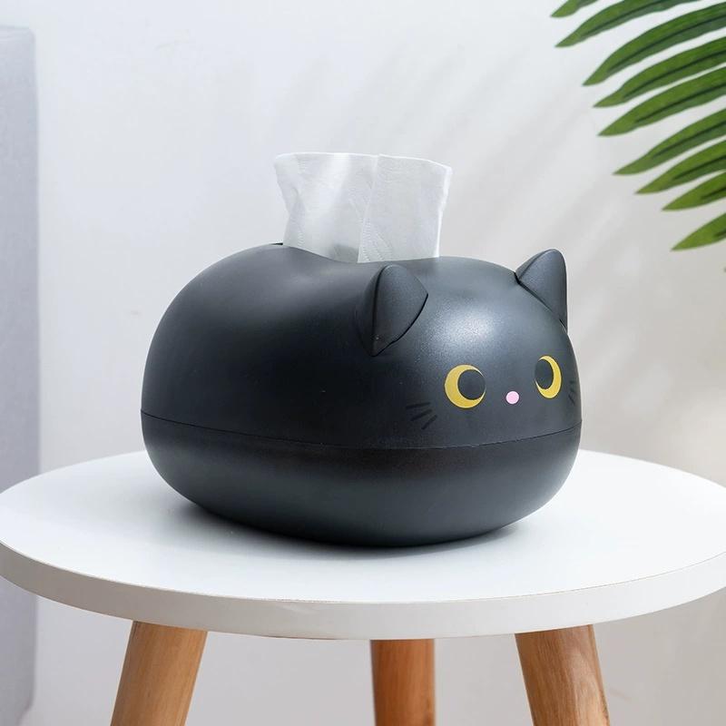 Multi functional cute cartoon cat tissue box napkins storage box kitchen paper container desktop toilet paper holder