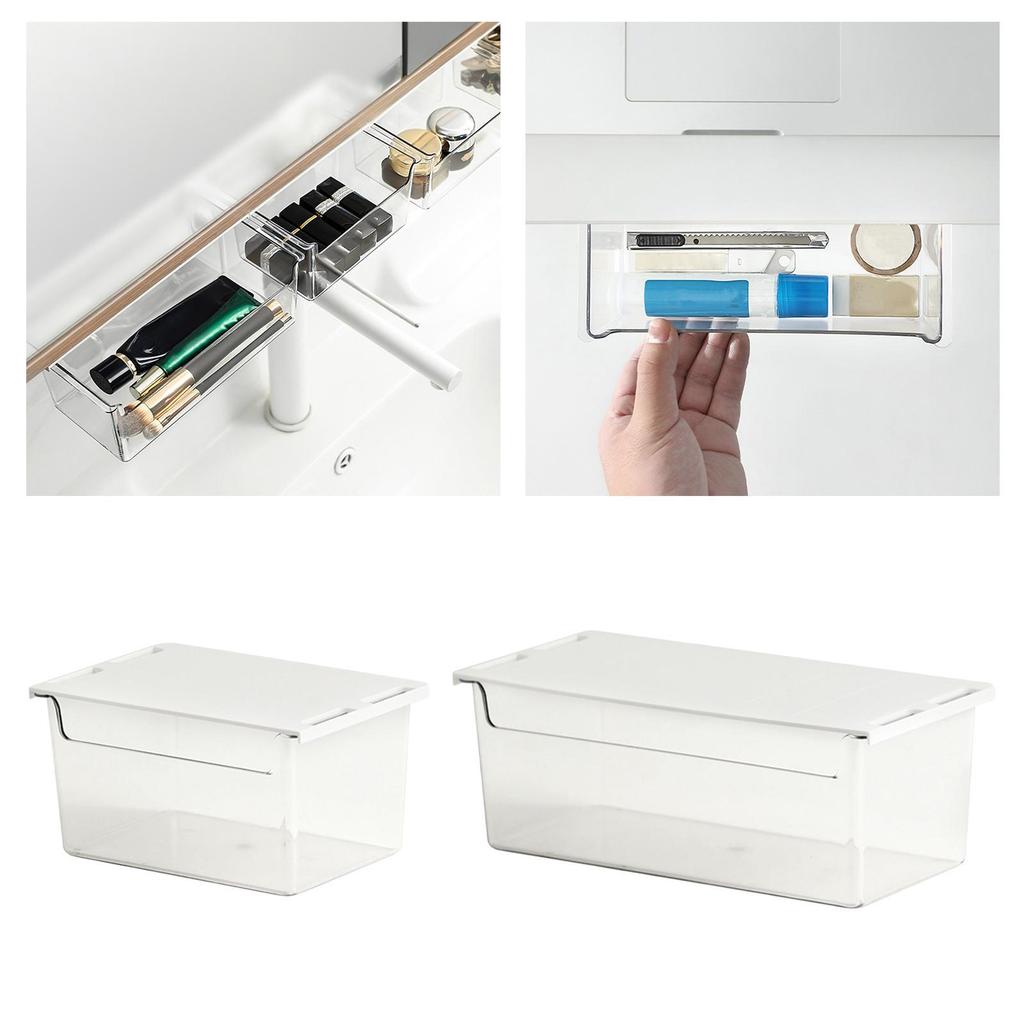 Under Desk Storage Drawer Sticky on Slide Out Attachment for Classroom