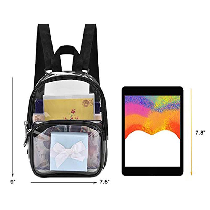 Pvc Transparent Backpack  Simple Lightweight Backpack Cute Mini Clear Bags Waterproof Travel Schoolbag Sports Bags