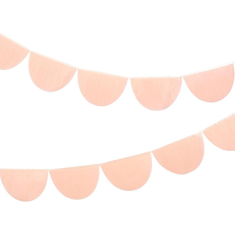 Meri Meri Rainbow Scallop Pennant Banner (Pack of 2), 13 Party Banner Including Excess Cord, Garland Birthday Party Decorations персиковый