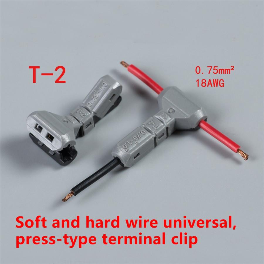 20PCS Universal For 1 Pin 18AWG 0.75SQMM Non-stripped T Type Wire Cable Connector Joint Quick Splice Crimp Terminals Terminator