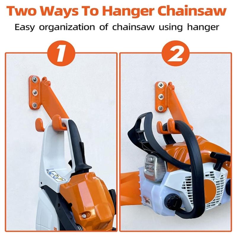 Wall Mounted Chainsaw Hanger Organizers Bracket Vertical Horizontal Mounting Option for Enhancing Safety and Convenience