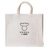 VASKA by Moz Large Tote Bag, Large Capacity, Nordic Swedish Elk Design, Women's Jute Tote, VSJJ-03A, Natural White