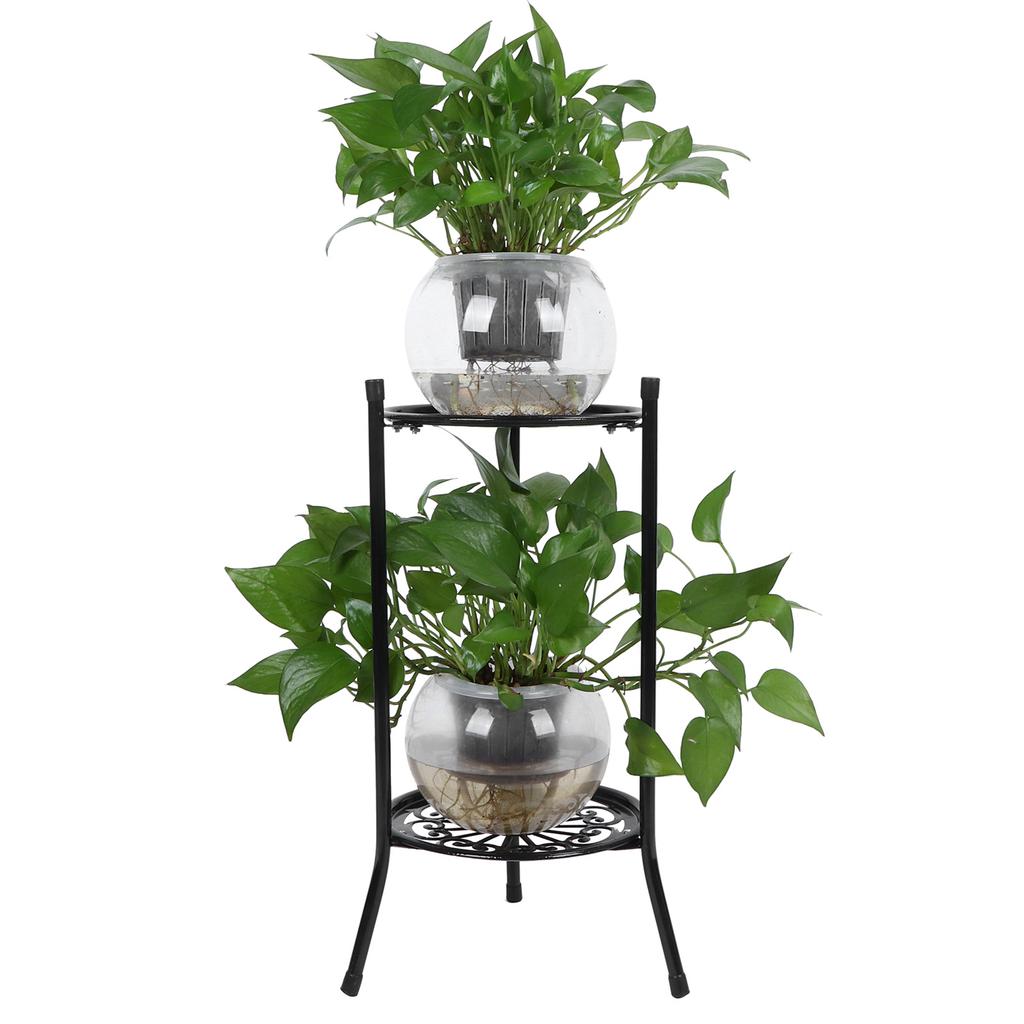 2‑Tier Metal Plant Stand Flower Pot Holder Display Shelf Rack Home Decoration Garden Accessories