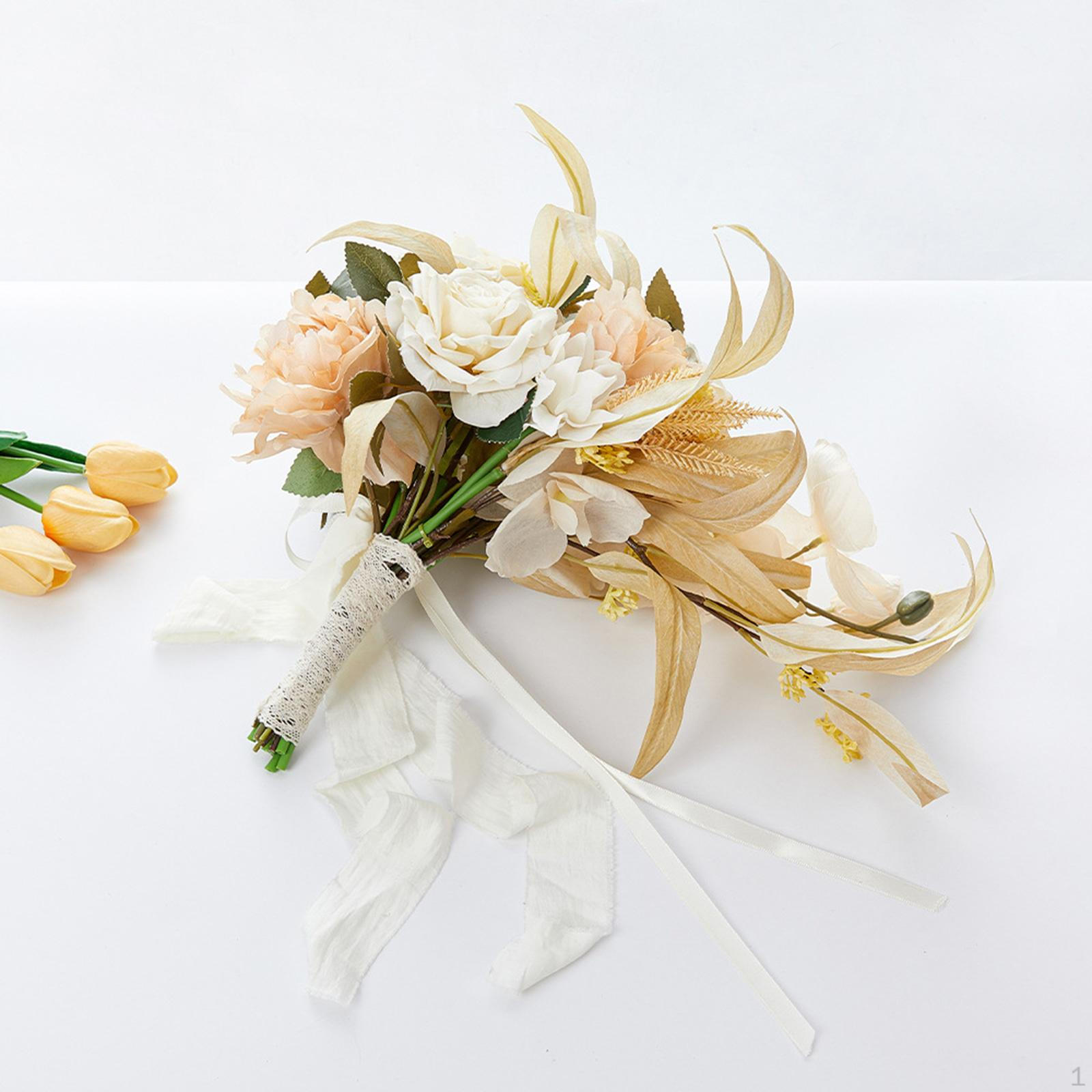 Wedding Bridal Bouquet Artificial Flowers Decorations Hand Flower Bridesmaid Tossing