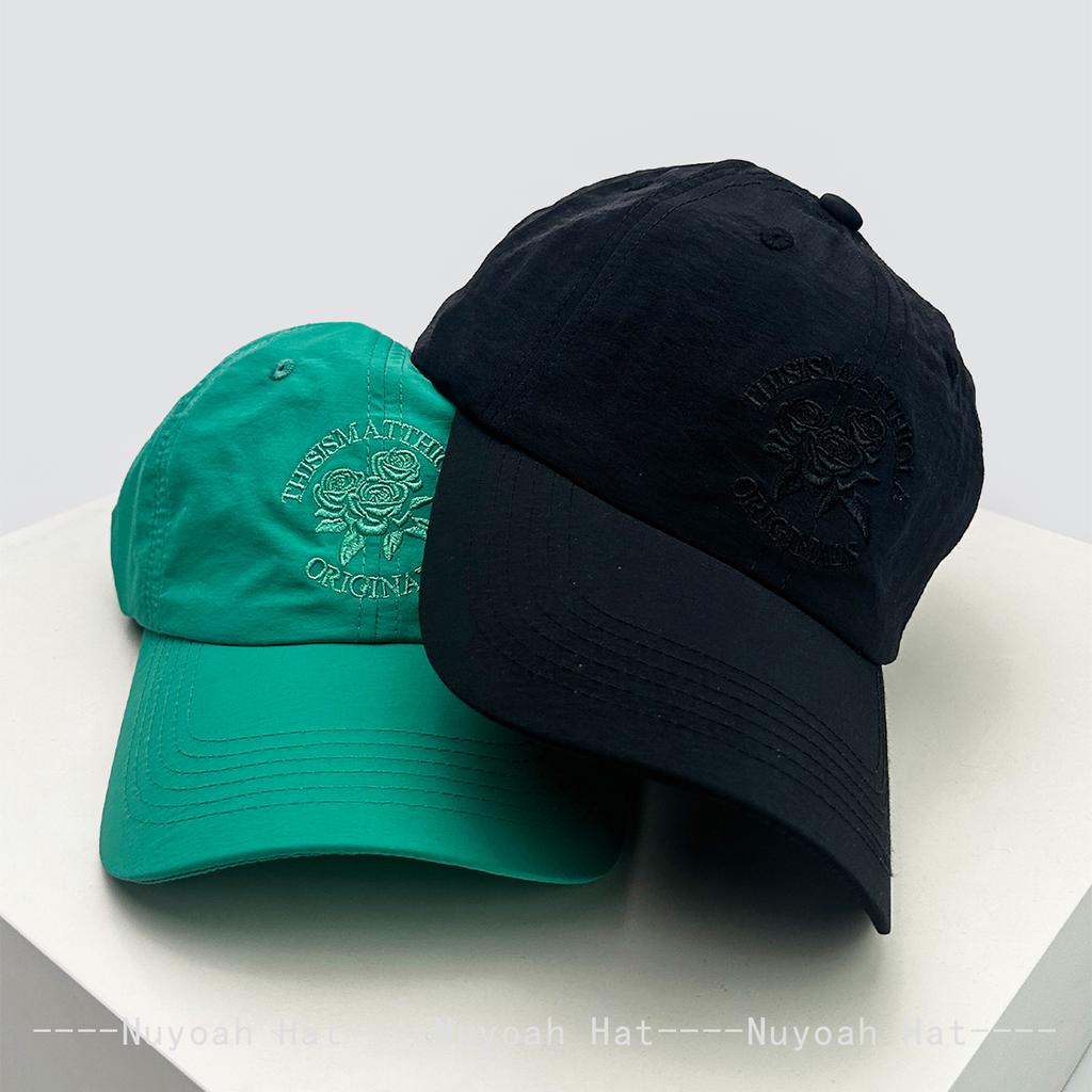 And Women Fast Drying Letter Print Rose Embroidery Baseball Caps Sun Protection Outdoor Use Air Permeable Korean Style Peaked Hats All-Match