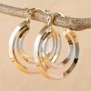 Trendy Gold Plated Hollow Out Heart Hoop Earrings for Women  Jewelry Accessories Wedding Birthday Gift