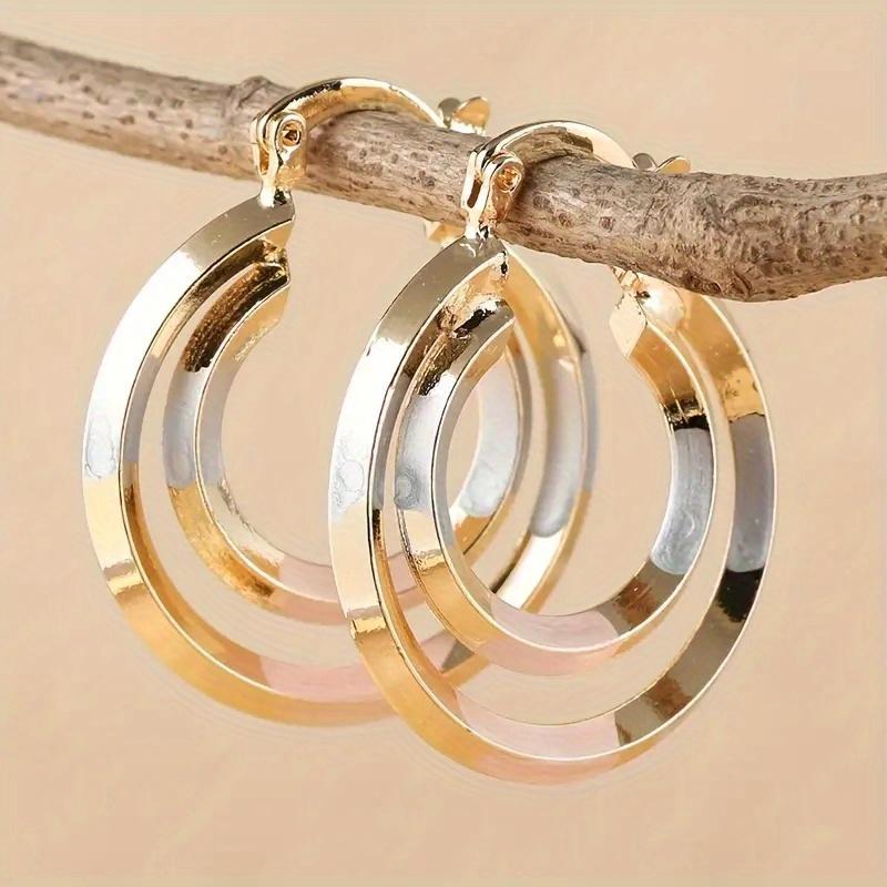 Trendy Gold Plated Hollow Out Heart Hoop Earrings for Women  Jewelry Accessories Wedding Birthday Gift