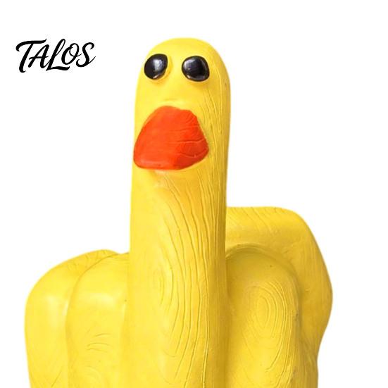 Fun Personality Desk Decor Funny Middle Finger Duck Resin Figurine, Hand-Painted Cheeky Statue, Weatherproof Indoor Accessory Outdoor for Entryway