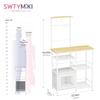 Bakers Rack with Storage Coffee Bar Cabinet Organizer with 8 Hooks Shelves Cabinet Door Coffee Station for Kitchen Dining Room