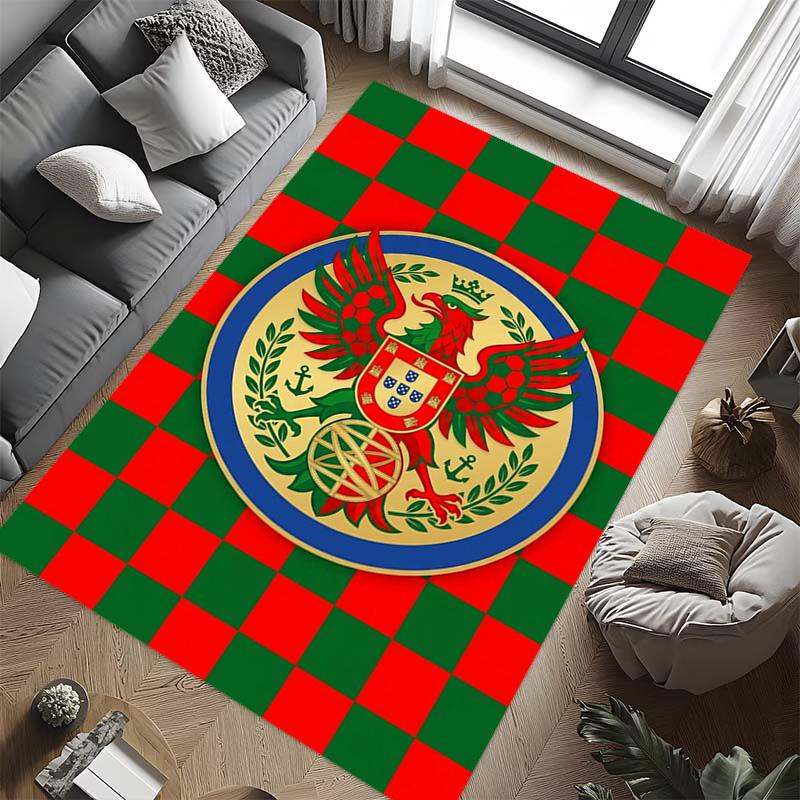 Royal Emblem Checkerboard Background carpet Living room and bedroom mats Suitable for all seasons Doormat Protective pad Fashion