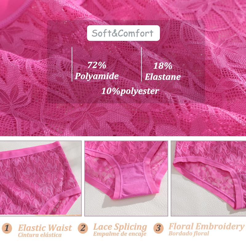 FINETOO 1Pc Summer Sexy Ultra-thin Lace Perspective Panties Women High Waist Lace Floral Underwear Female Breathable Intimates Lingerie
