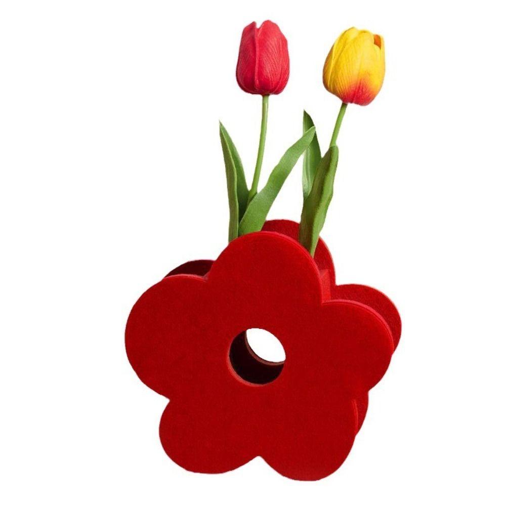 

Best Wishes Wedding Red Flower Vase Good Fortune Flower Pot Basket Party Decoration