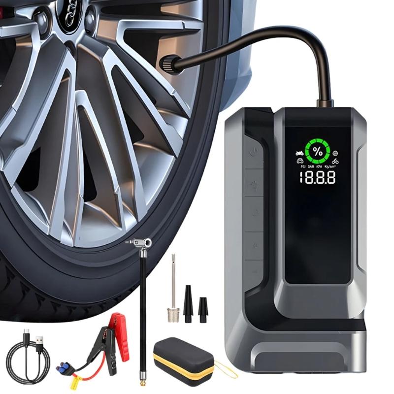 Compact Emergency Car Battery Booster And Air Compressor Tire Inflator With 35L/Min Inflation Rate For Roadside Assistance