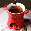 Ceramic Chocolate Melting Cup with Forks Cheese Melting Cup Cheese Warmer Cup for Candy Snack Caramel Party