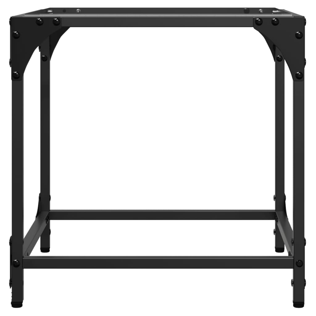  Coffee Table with Glass Top, 40x40x40 Cm, Steel