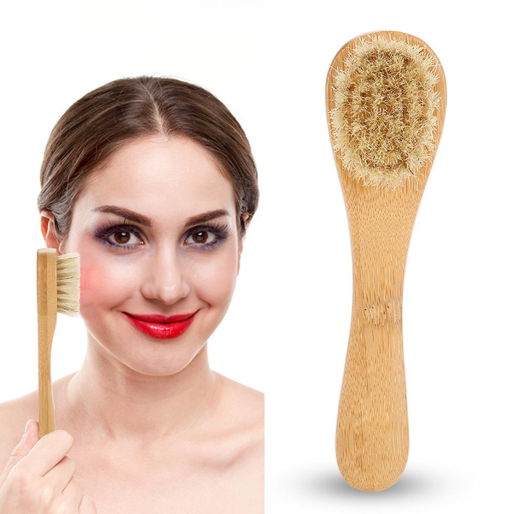 Wooden Handle Face Brush Exfoliating Cleaning Skin Brush Tool