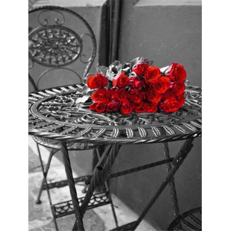 5D Paint With Diamonds Flower DIY Diamond Painting Rose Mosaic Rhinestones Pictures Wall Art Handicraft