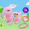 2023 Rabbit Toy Music Lovely Luminescent with Traction Rope Attract Attention Entertainment Learning Crawling Cartoon Electronic Walking Rabbit Toy