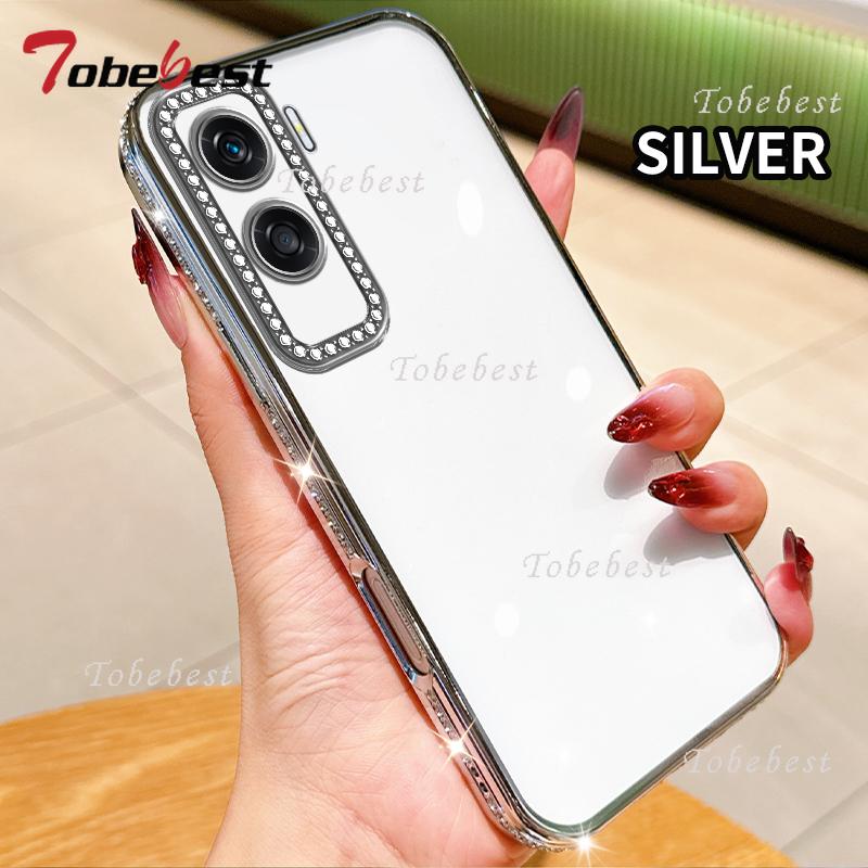Diamond Transparent Plating Silicone Case For Huawei Honor X9A X9B X50i X9C X60 Pro X8A X8B X7B X7C X8 5G Soft Back Cover