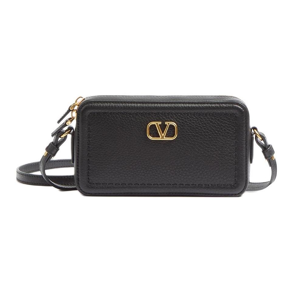 

Valentino All-Time Gold Hardware Design Calfskin Mini Shoulder Bag Women Shoulder Bag Black 6W0P0AI5RZR Basic Set (Bag+Dust Bag)