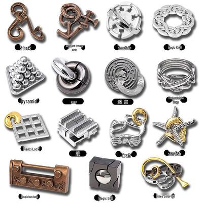 Children's Intelligence Puzzle Set: Luban & Kongming Locks, Nine Interlocking Rings, Horseshoe Lock - Trending Educational Toy On TikTok