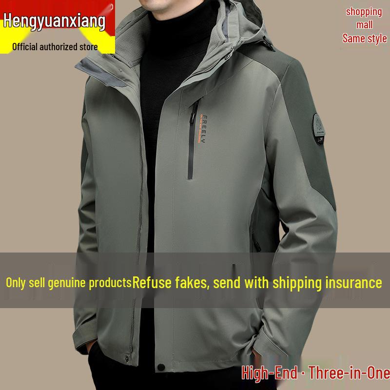 Men's Mid-Length Woolen Trench Coat - Gold Sable Velvet, Thickened, Winter Lapel Style