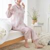 Gunze Long Sleeve Pajamas with Elastic Sleeve and Leg Made in Japan Women's Holes, Moisture-Wicking, Quick-Drying, Eco-Friendly, Twin-Leg Pattern,