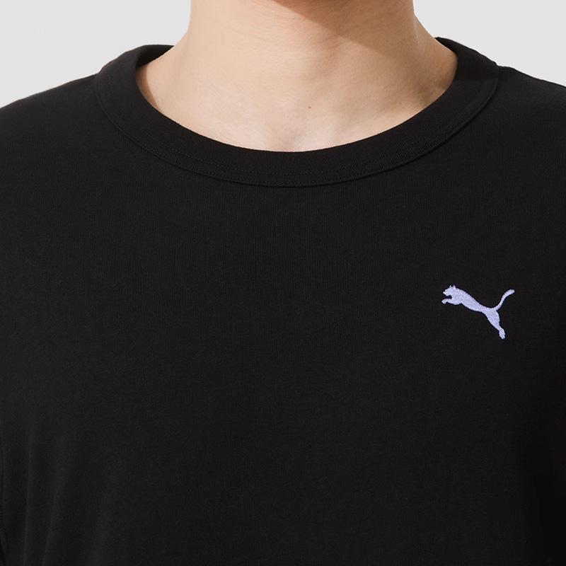 Puma Graphic Logo Breathable Crew Neck Short Sleeve T-Shirt Men Tops Black 633134-01