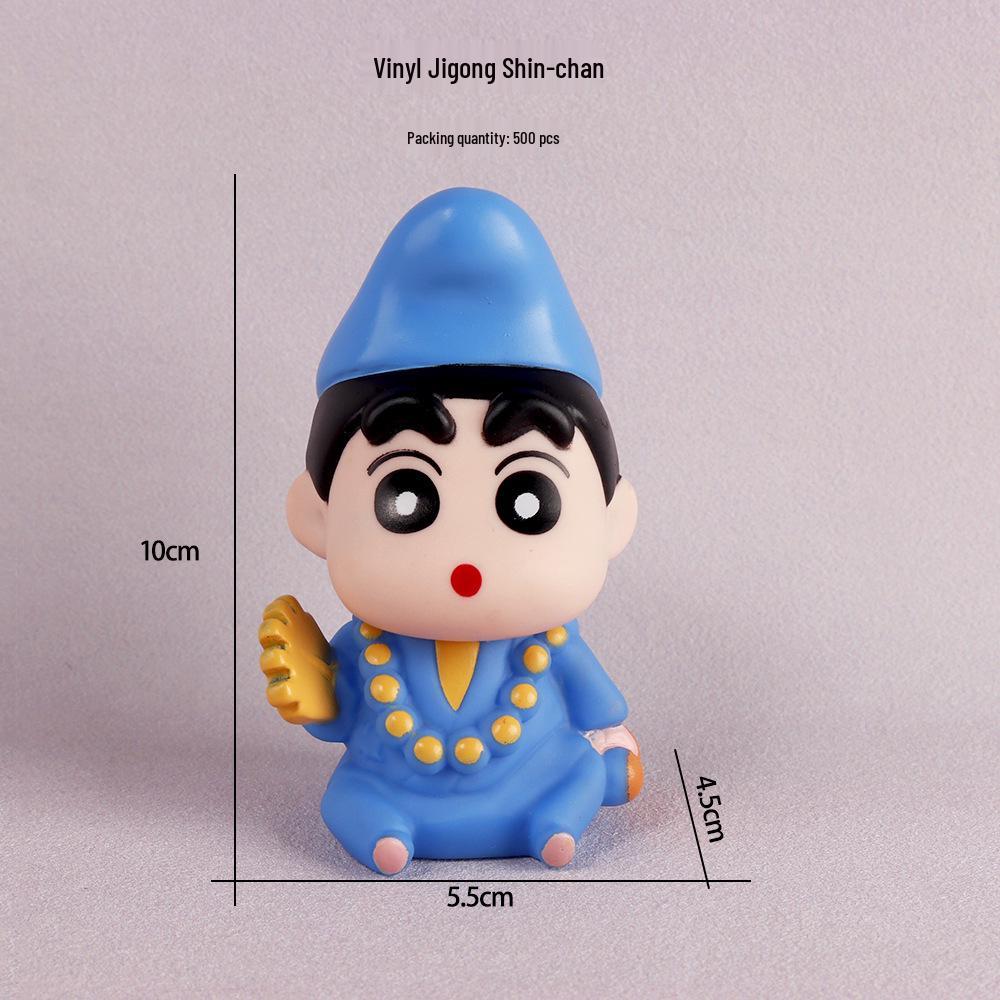 Lotus Buddha Crayon Shin-chan Figurine: Trendy Anime Car Ornament & Desktop Doll Gift.