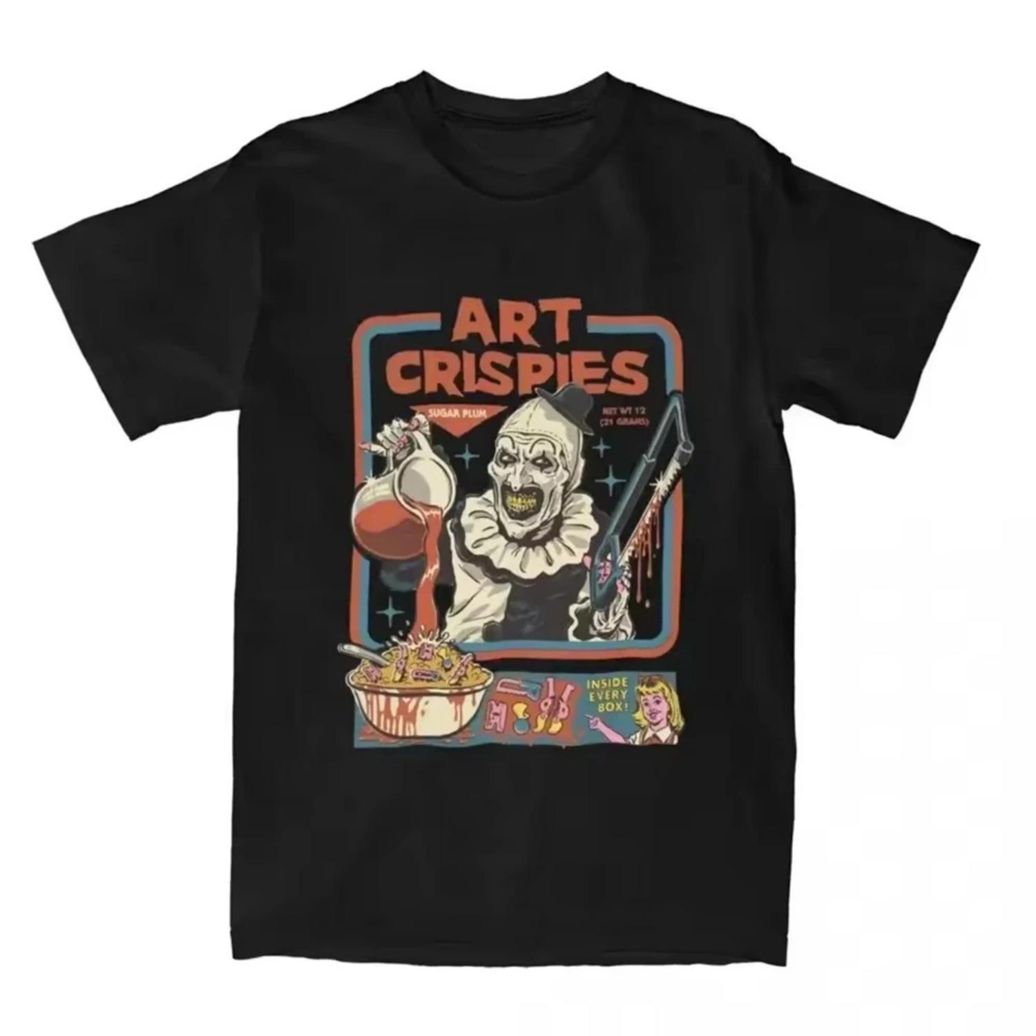 

Art Crispies Terrifier Clown Women Clothing Tee Shirt Homme New in Top short sleeve Round Neck Printing Pullover T-shirts 33217 XXXXXL різнокольоровий