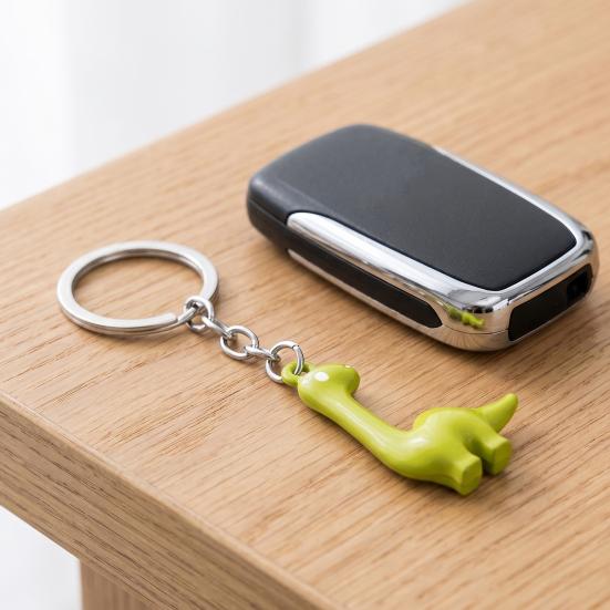 Dinosaur Keychain Alloy Material Durable Electroplated Cute Long Neck Brachiosaurus Charm for Keys Bags Kids Adults Gift in Phantom Green Colors