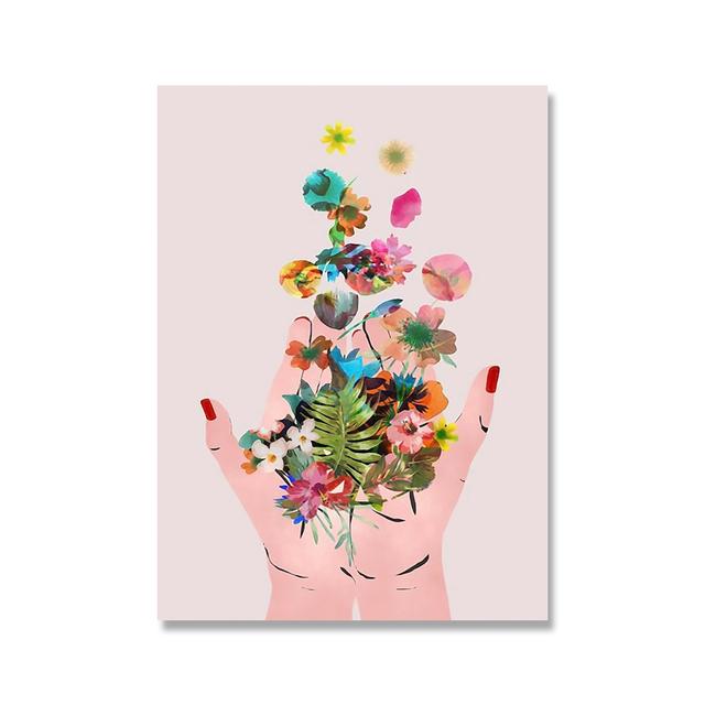 Sun Tree Flower Landscape Calm Quotes Wall Art Canvas Painting Nordic Posters And Prints Wall Pictures For Living Room Decor