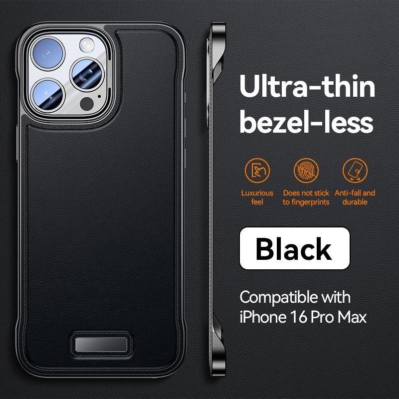 Leather Thin Phone Case For For Iphone 13 14 1 16 Pro Max  Anti-fall Cover Frameless Light Phone SHell For IPHON 1 16 Promax For iPhone 13 Pro black