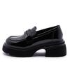 Small leather shoes women's 2025 autumn new British style platform muffin loafers women's black college style foot shoes