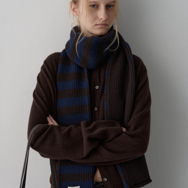 FACADE PATTERN Merino Wool Stripe Muffler_3 Colors