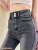 SpringSwalloow Casual Stretch Flared Jeans with Bell Wide Leg Fits Perfect for Spring and Autumn Women's Bottoms, Pants, Washed, Flared, Stylish,