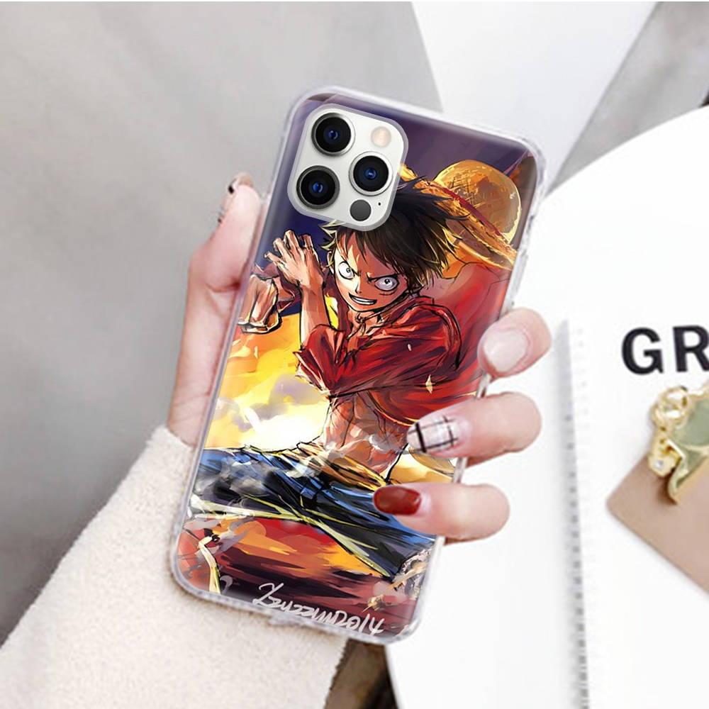 JW72 One Piece Luffy Transparent Case for Samsung A04 A14 A23 M33 M53 Realme 10 9 C35 C55 VIVO Y02 X80 Infinix Hot 30 Note 11 Tecno Spark 8P Pro