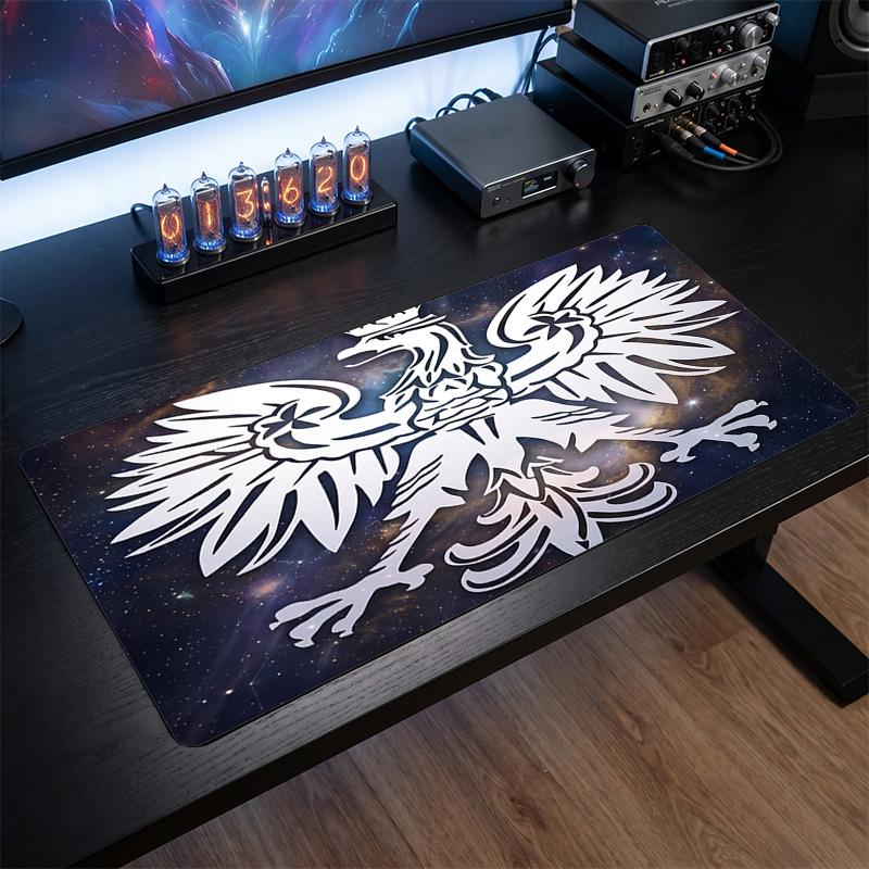 Poland Football Crest Mouse Pad, Extended Non Slip Rubber Desk Mat for Gaming Office Laptop Fan Gift