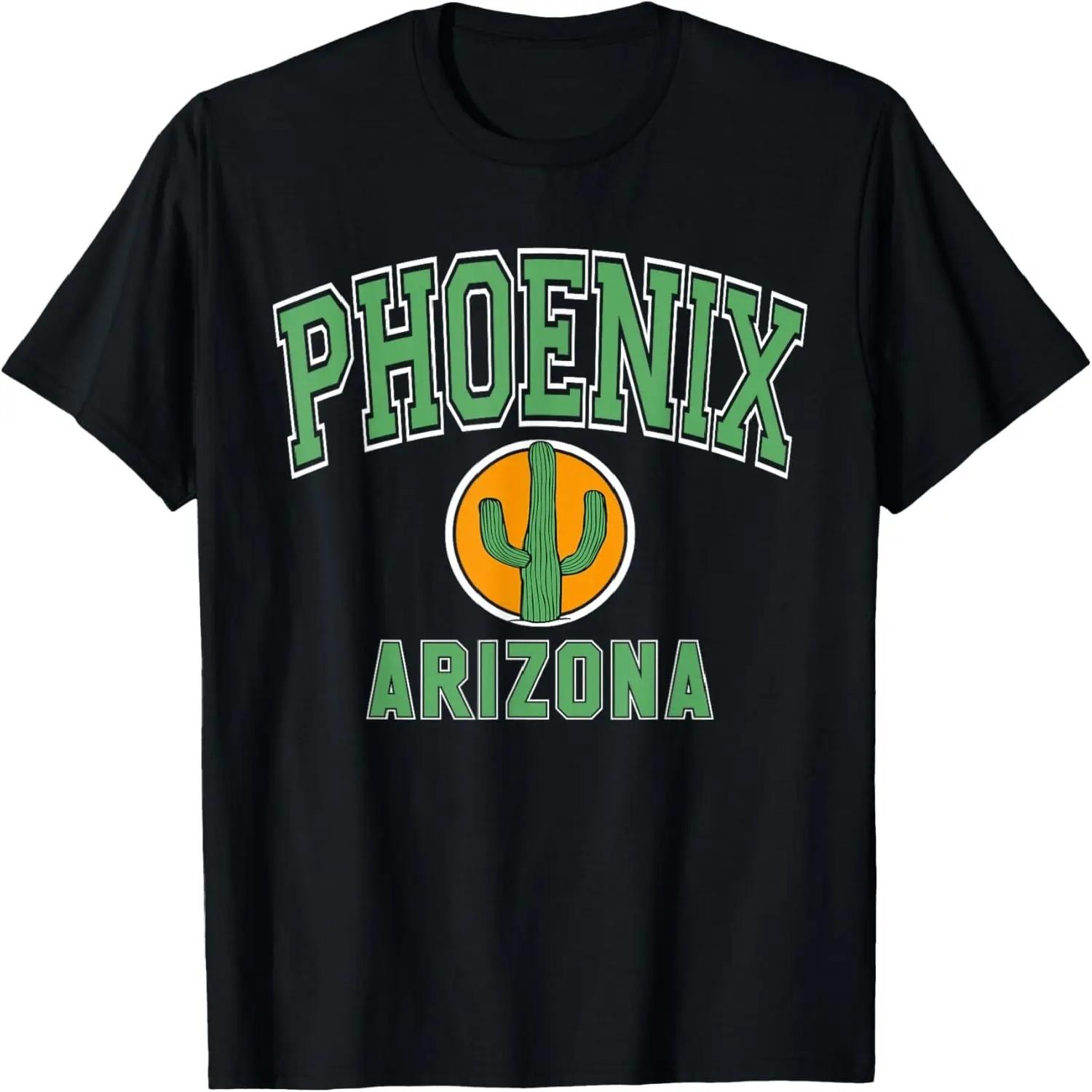 Phoenix Arizona Cactus Circle Green Text T-Shirt XXXXXL разноцветный