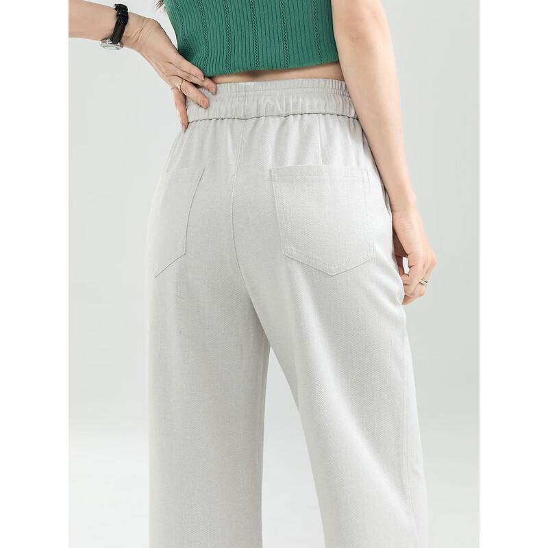 Mengshuya Women's Tencel Linen Blend Straight-Leg Pants