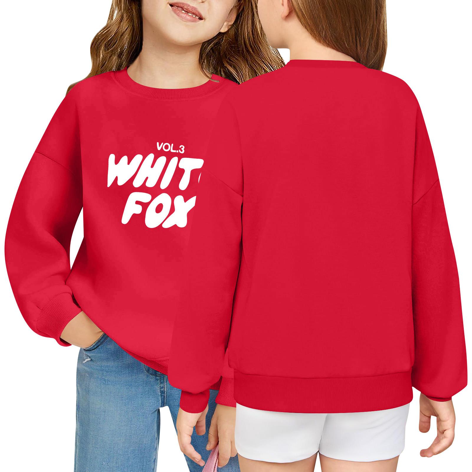 

Kids Long Sleeve Loose Pullover Letter Printed Round Neck Sweatshirt 110