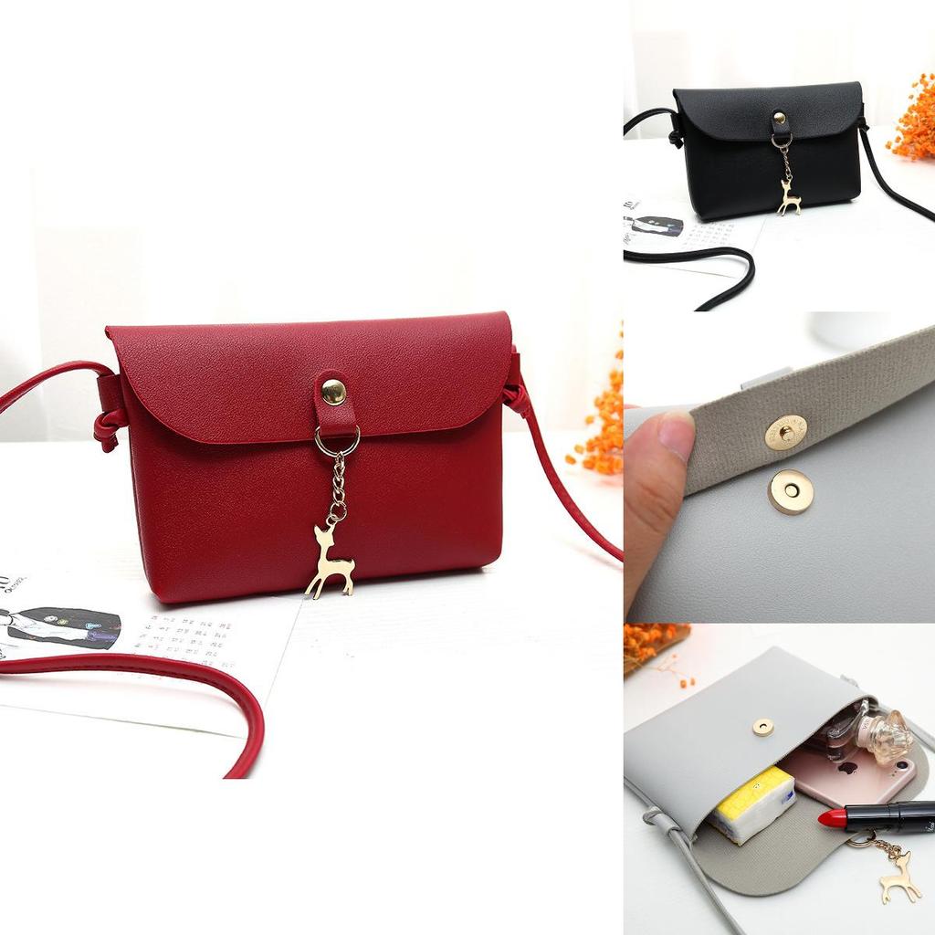 Elegant Women's Shoulder Bag Pu Leather Solid Messenger Crossbody Handbags Purse Fashion