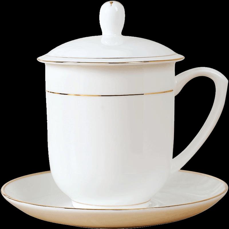 Four Seasons Fireworks Gold Rim Ceramic Mug with Lid 390ml