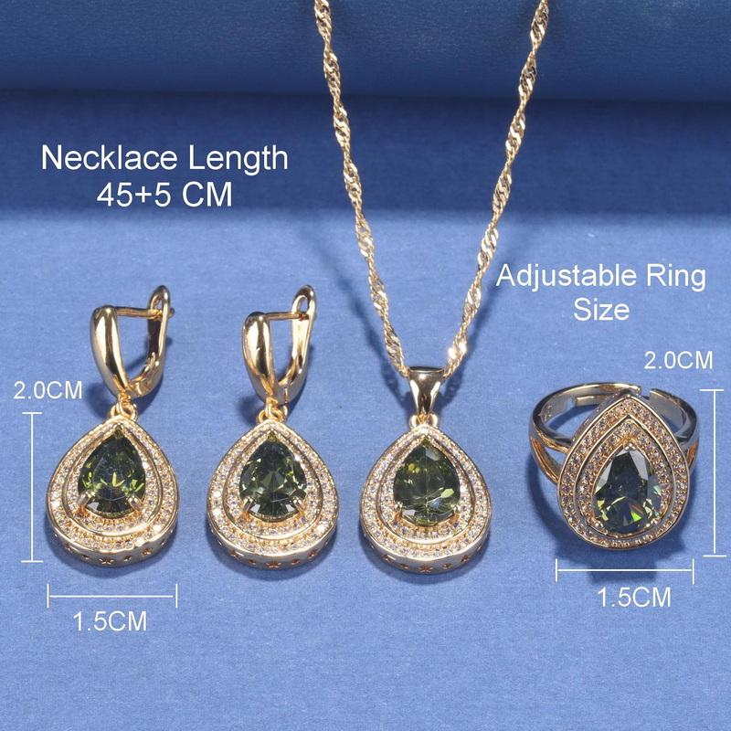 African Nigeria  Gold Plated Luxury Jewelry Sets Italian Wedding Dress Cz Accessories 13-Colors 5-Piece Sets For Women  Gift